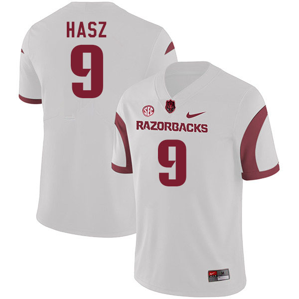 Men #9 Luke Hasz Arkansas Razorback College Football Jerseys Stitched Sale-White